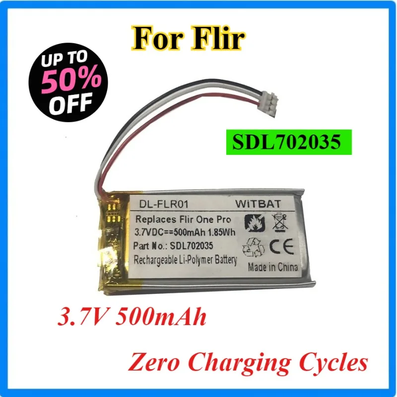 

Brand New 500mAh SDL702035 LF602035-02 Battery For Flir One Pro, One Pro LT, 435-0012