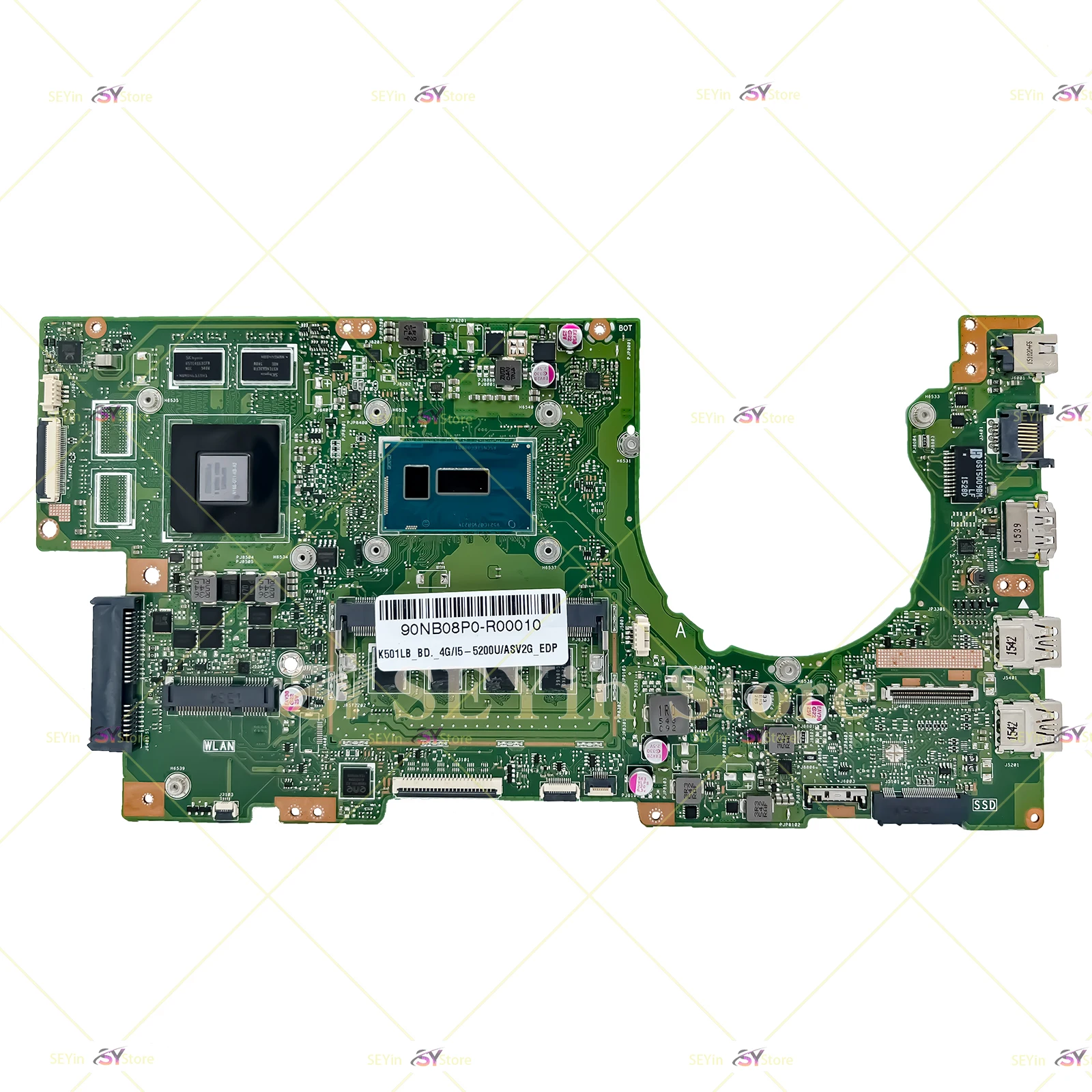 K501LX Mainboard For ASUS K501L K501LB K501 V505L A501L K501L Laptop Motherboard 4G-RAM I3 I5-5200U I7-5500U GT940M GTX950M