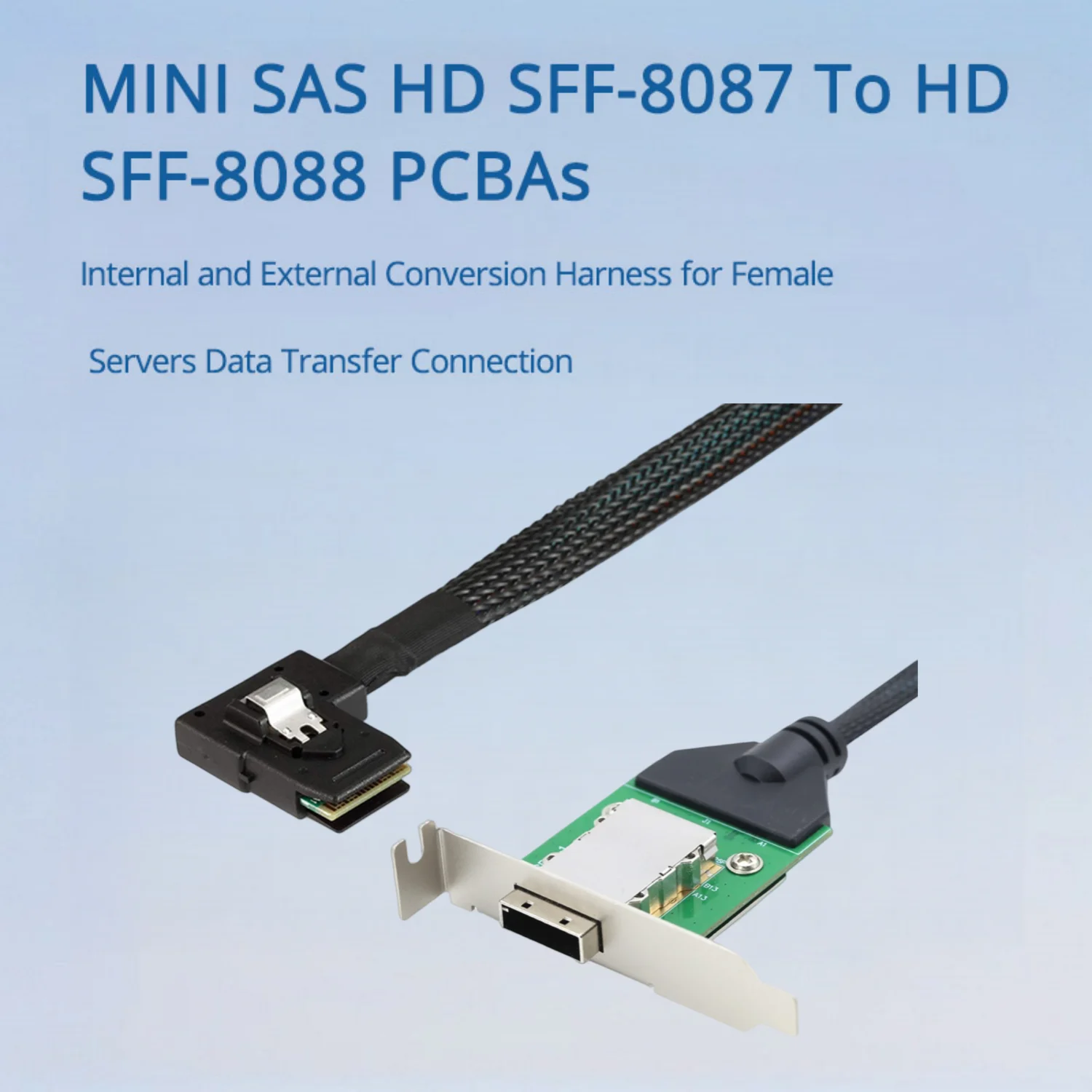 

MINI SAS HD SFF-8087 To HD SFF-8088 PCBAs-Internal and External Conversion Harness for Female Servers Data Transfer Connection