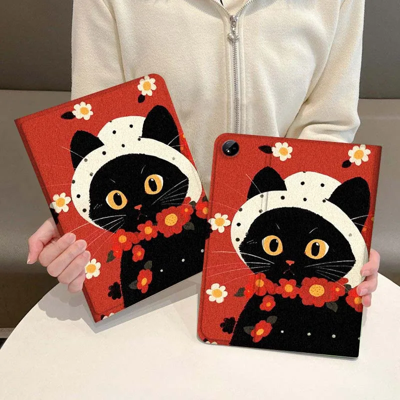 

Elegant Retro Cat Pattern For Vivo IQOO Pad2 Pad3 Pad5 Air SE Pro 12.1 12.3 13 11.5 11 inch Tablet Case