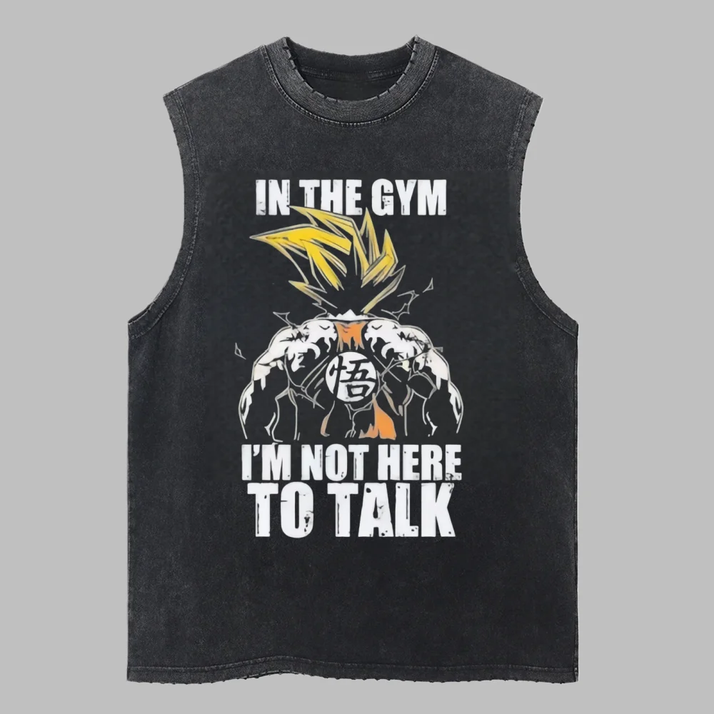 

Гоку мужчина Ретро 100% хлопок стираный жилет тренажерный зал майка японского аниме Dragon Ball мужские Y2k упражнения уличная одежда без рукавов майки