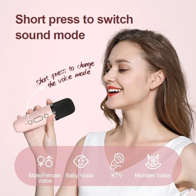 Mini Karaoke Machine Portable Speaker with Wireless Microphone for Home KTV Live Festival Party Holiday Gift for Kids and Adults