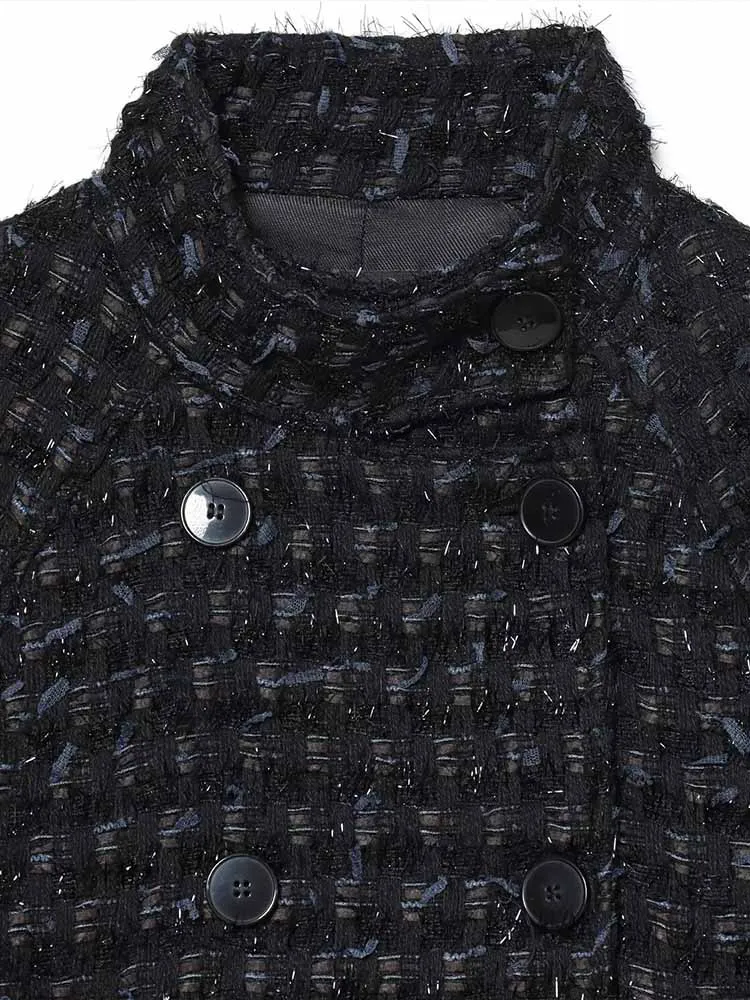 سترة نسائية شتوية عصرية وبسيطة على الطراز الأوروبي والأمريكي مع بناء مزدوج الصدر #3