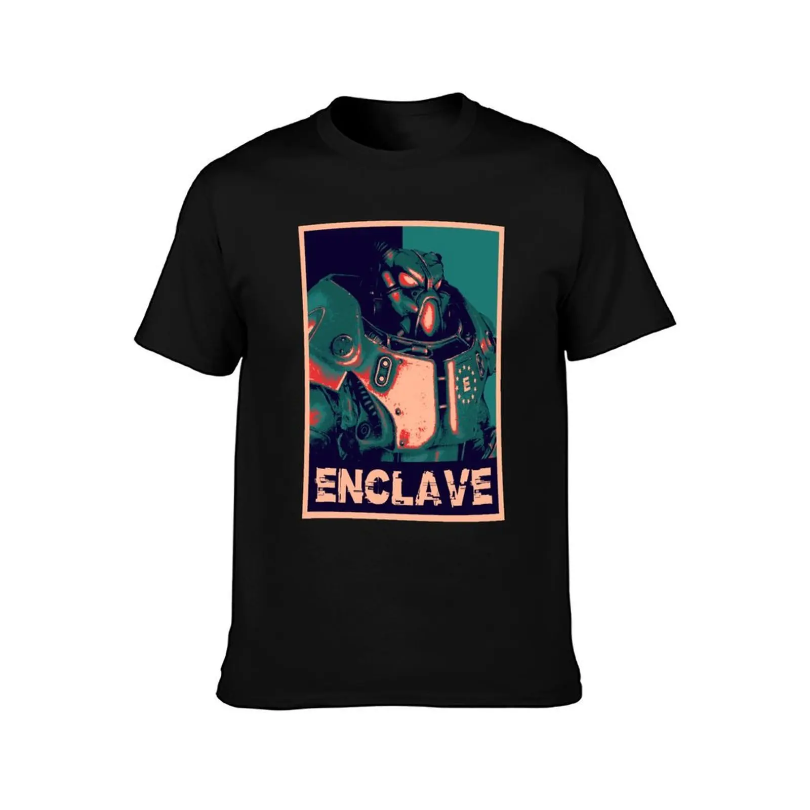 Enclave T-Shirt, Summer Casual Cotton Tee, Oversized Streetwear Tops, Vintage Graphic Print, Loose Fit Short Sleeve, 100% Cotton