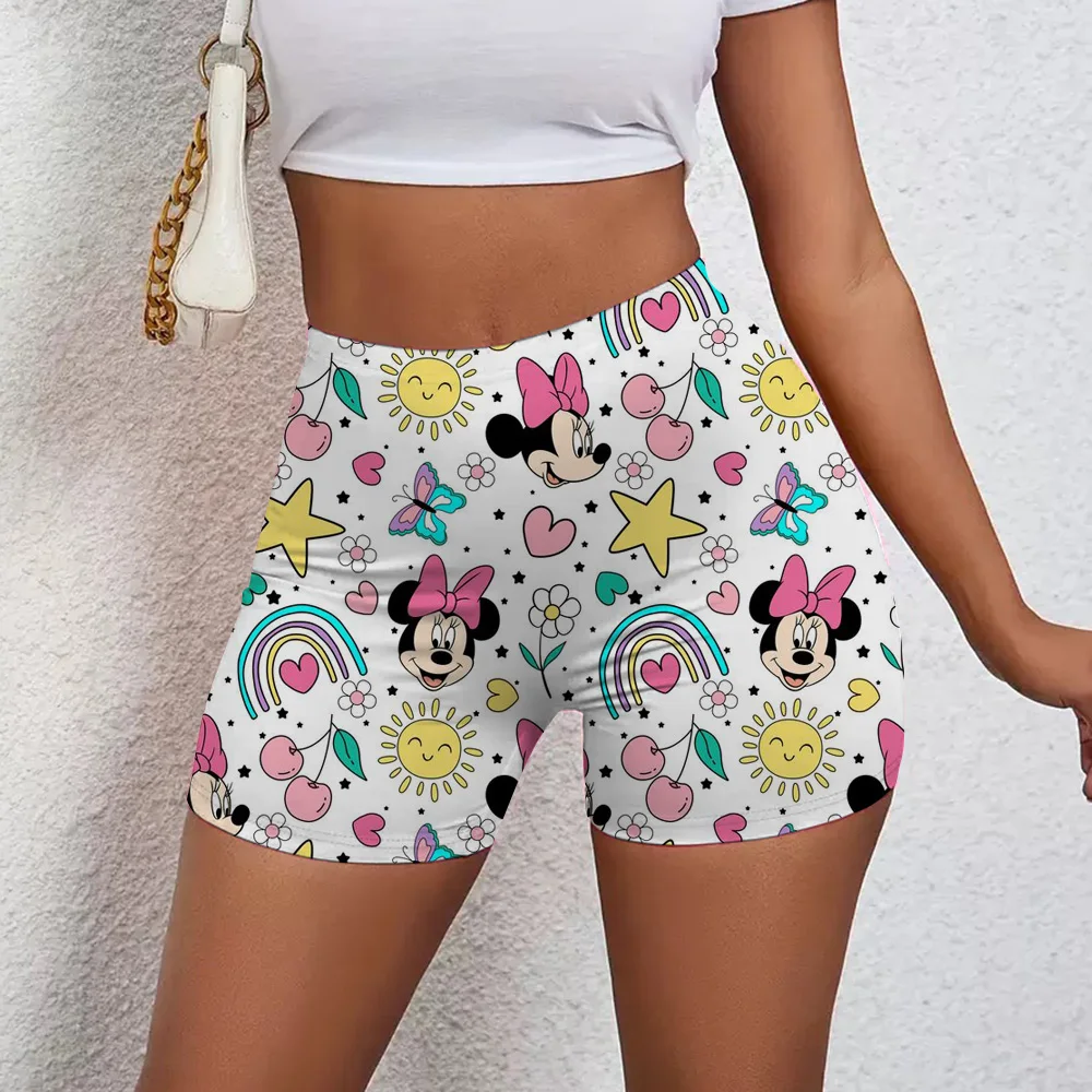 Women Fitness Yoga Lift Shorts Mickey Mouse Seamless Shorts Rainbow Sunglasses Volleyball Biker Gym Pants Tights