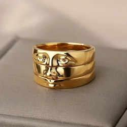 3pcs/set Vintage Gothic Portrait Rings For Women 2022 Trend Stainless Steel Ring Wedding Couple Aesthetic Jewelry Anillos