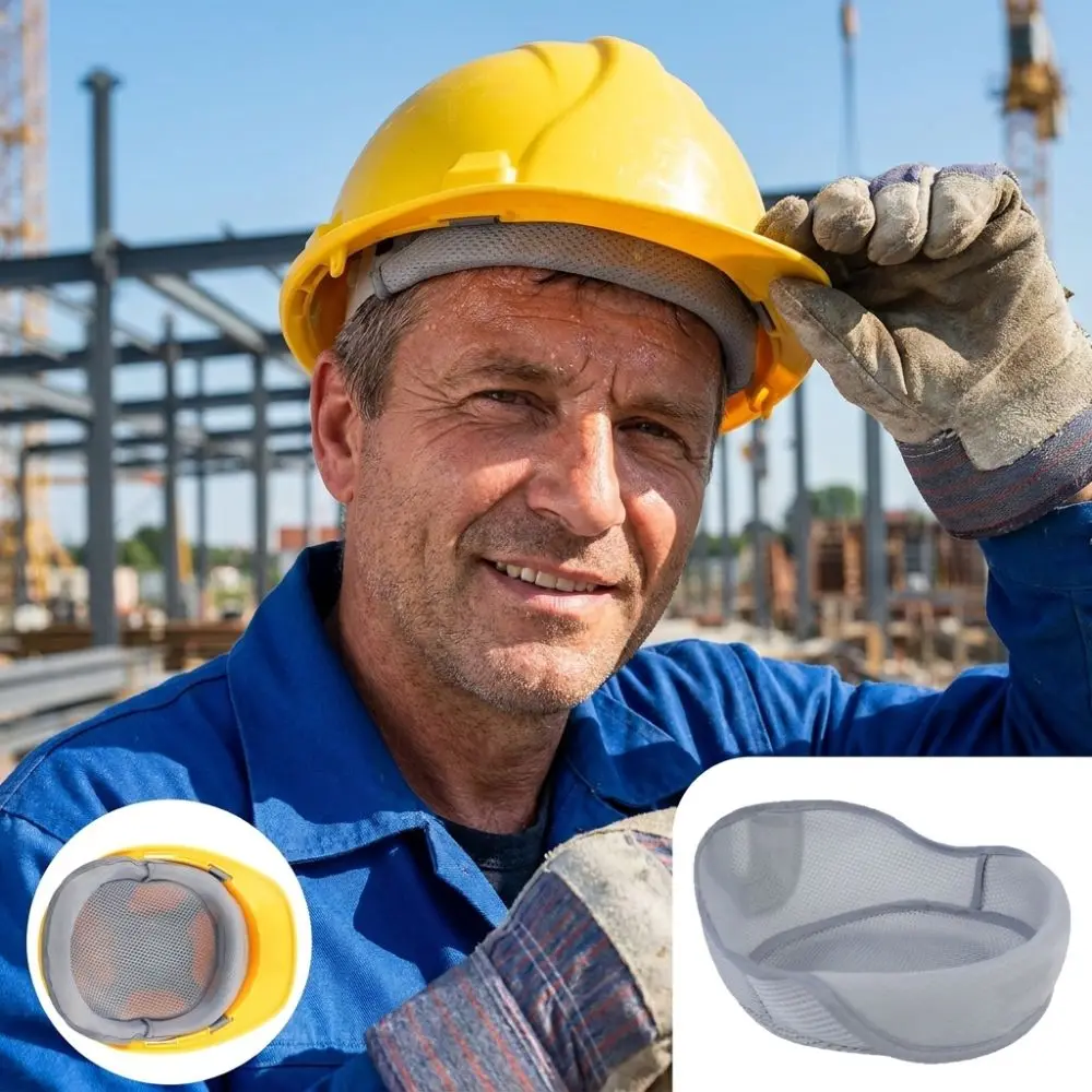 Breathable Mesh Summer Safety Helmet Liner Moisture-wicking Washable Construction Helmet Insert Non Slip Fitting Soft