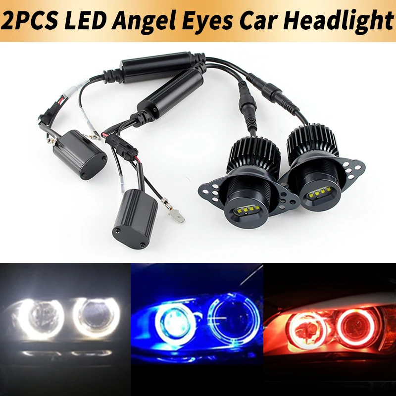 

2 шт. светодиодные лампы Angel Eyes 40W Canbus для BMW E90 E91 328i 335i 2009-2011 LCI, белые, красные, синие, нексоновые, для фар, автомобильные аксессуары