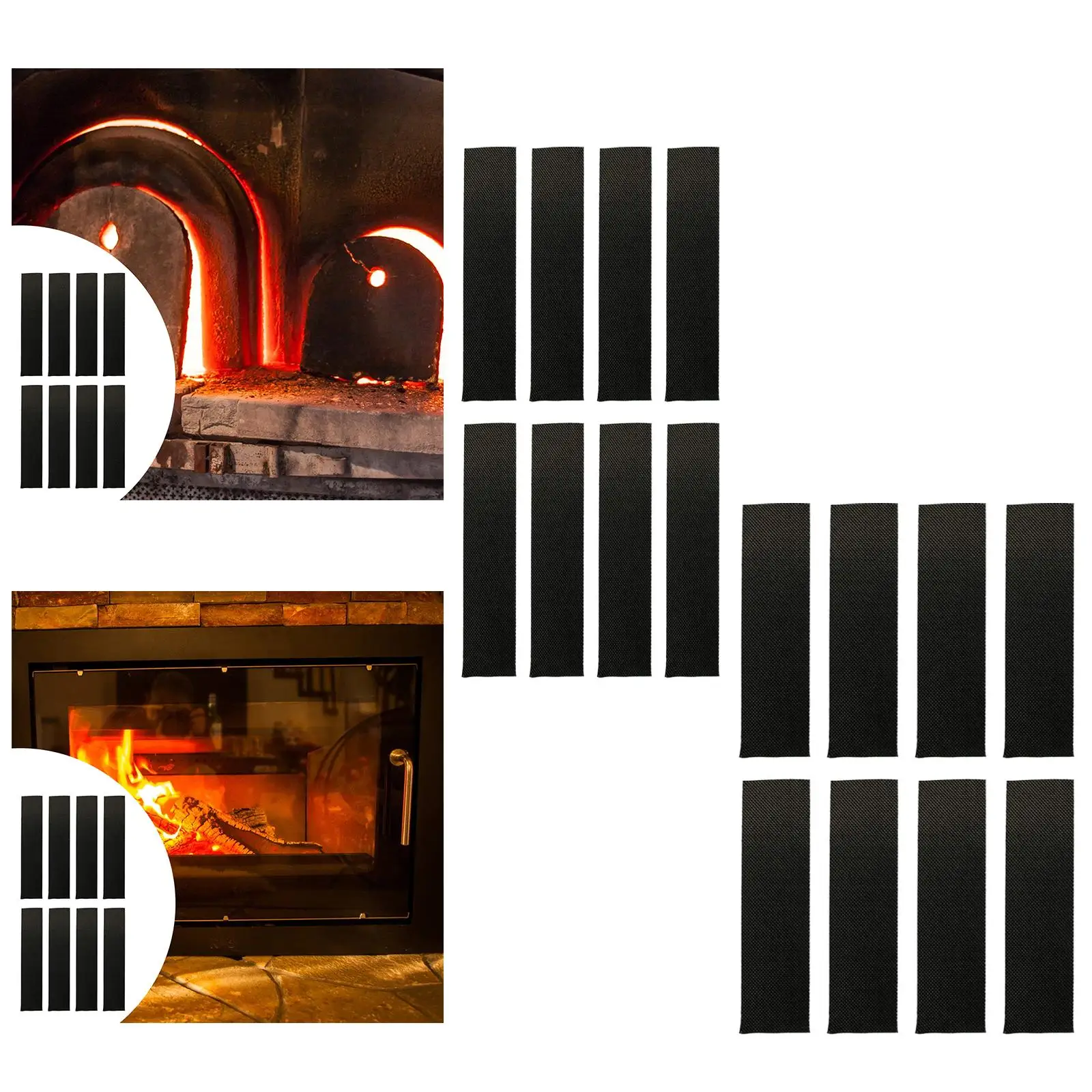 

Набор из восьми предметов для камина, высокотемпературная клейкая уплотнительная лента для предотвращения потерь шнура дровяной печи