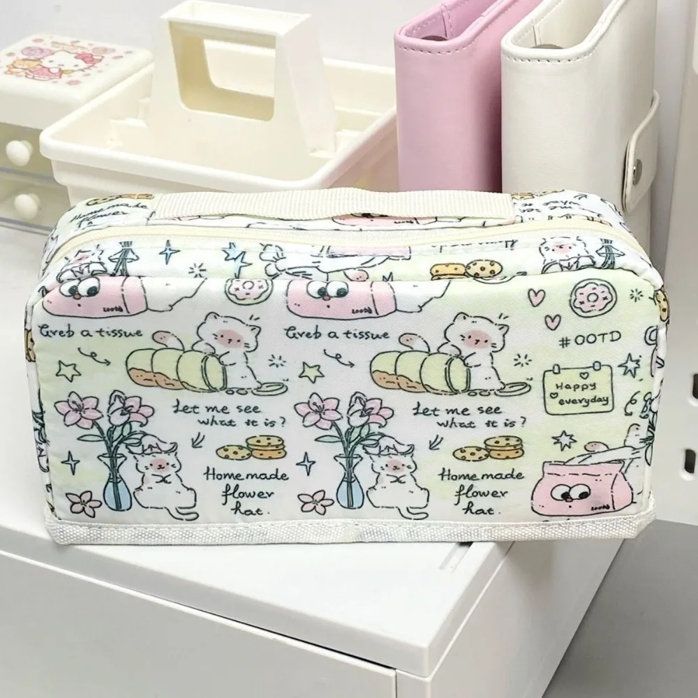 

Cute Kitten Pencil Case Foldable Large Capacity Pen Bag Multilayer Gift Stationery Bag Students