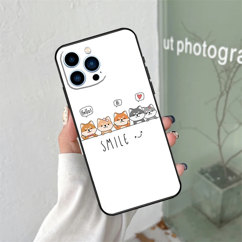 เคสสัตว์ Shiba Inu สำหรับ iPhone 15 12 13 MINI 11 12 13 13 14 PRO MAX x XS MAX 7 8 plus SE 2020 XR เคสโทรศัพท์
