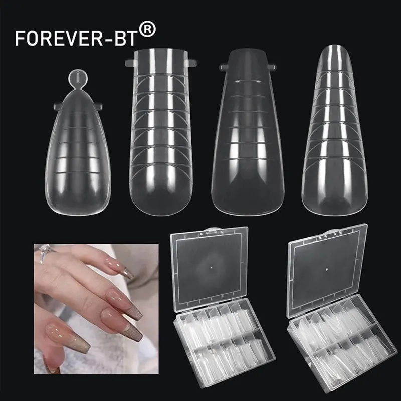 

120Pcs Dual Forms Tips UV Nail Gel Build Mold Quick Extension Building False Nail Forms Nails DIY Art Tools Top Mold For Nail