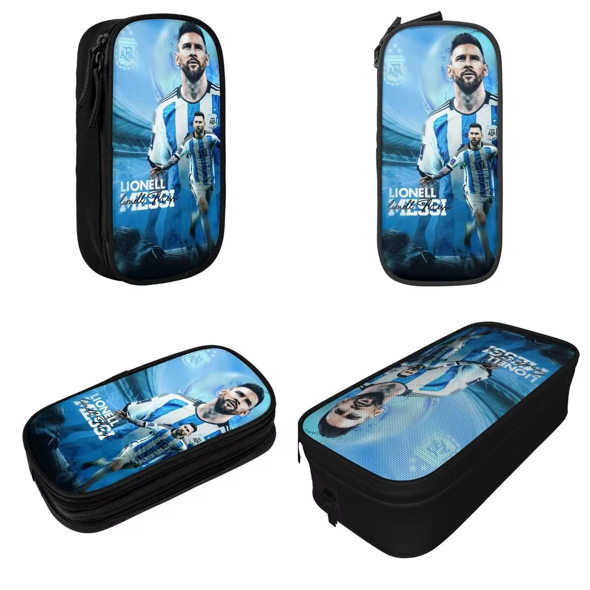 Argentina Football Messi Pen Box Merch Large-capacity Office Accessories Pencil Case Stationery Suprise Gift