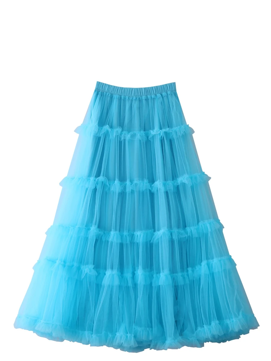 CHICEVER solide épissé maille bureau dame jupe femme taille haute ample doux robe de bal femmes jupes automne Style mode nouveau