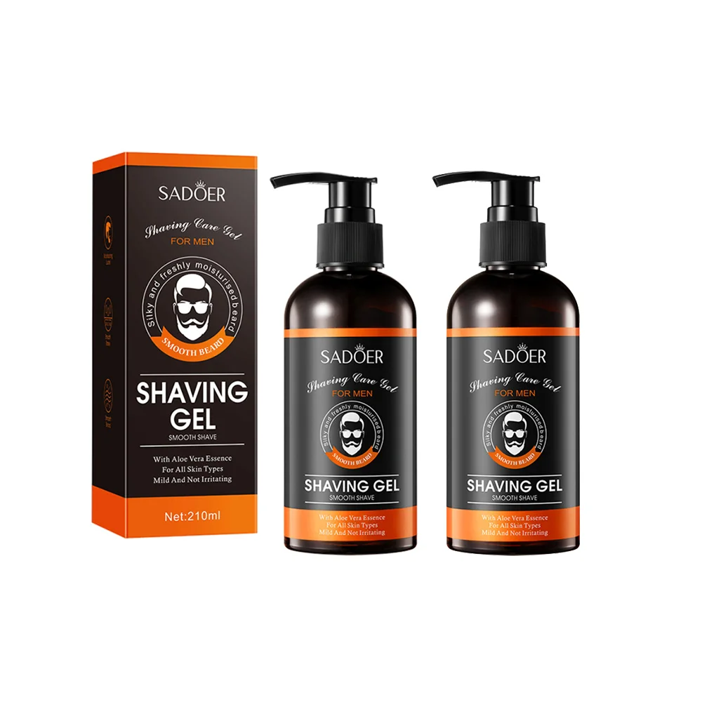 

2PCS Shave Gel Foam Gentle Moisturizes Shaving Cream for Refreshing Smooth Roots Cleaning Softening Beard Foam Shave Gel for Men