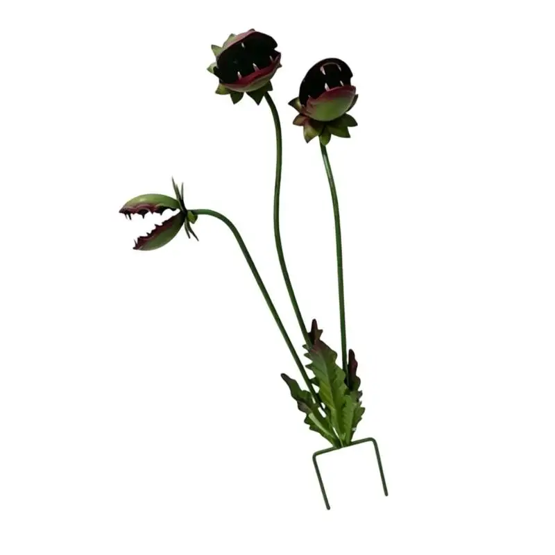 Kreativer Gartenpfahl für fleischfressende Pflanzen aus Metall für Rasen und Blumenbeet Freien mit abnehmbarem Design D2RD – Detail 8
