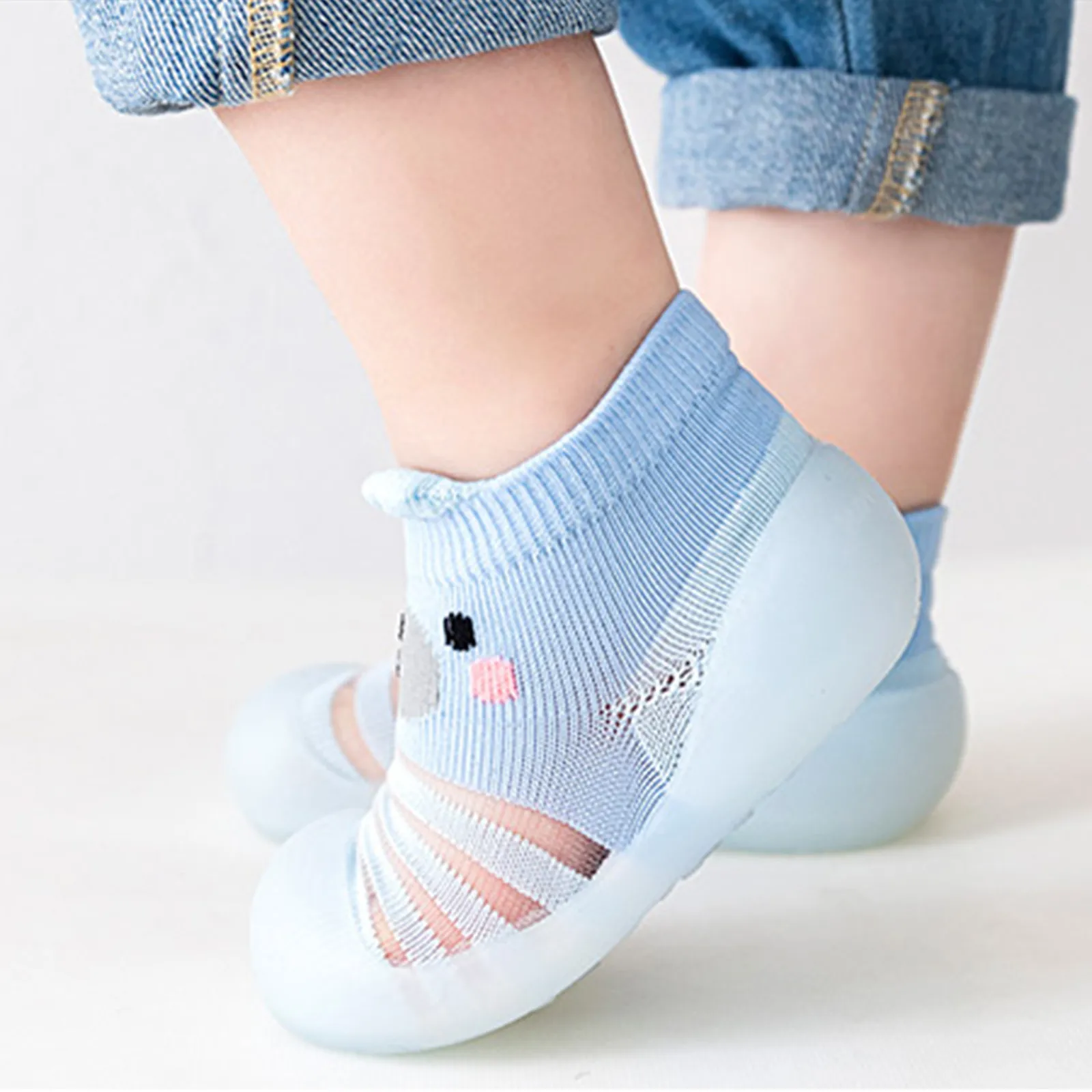 

Baby Shoes Infant Boys Girls Animal Prints Cartoon Socks Toddler Breathable Mesh Floor Socks Summer Non Slip Prewalker Shoes