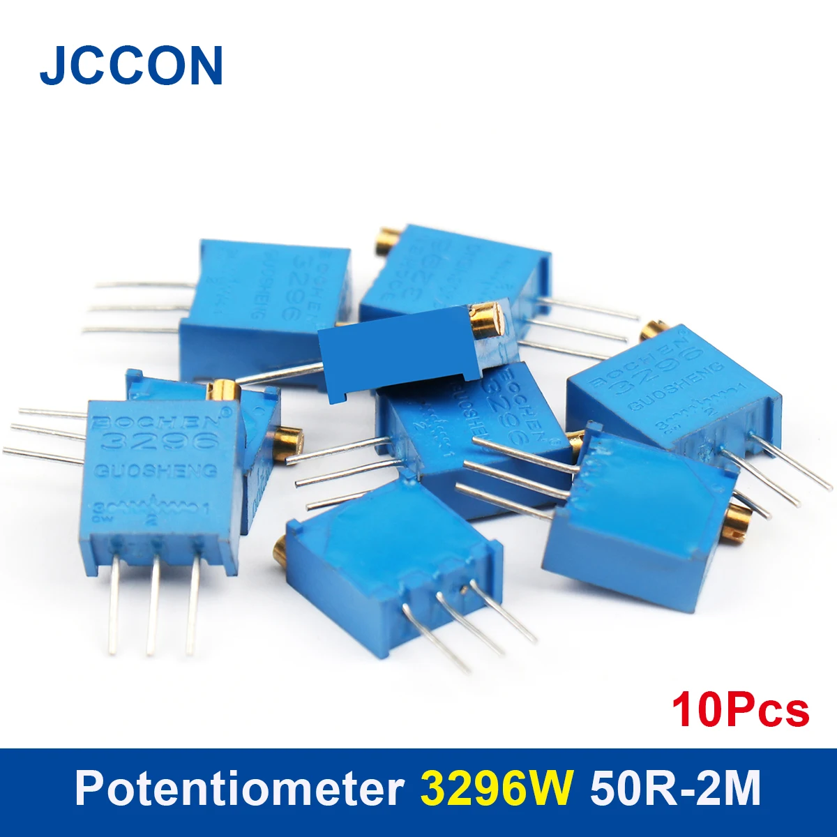 10Pcs 3296W Multi-turn Potentiometer 50R 100R 200R 500R 1K 2K 5K 10K 20K 50K 100K 200K 1M 2M Variable Resistors