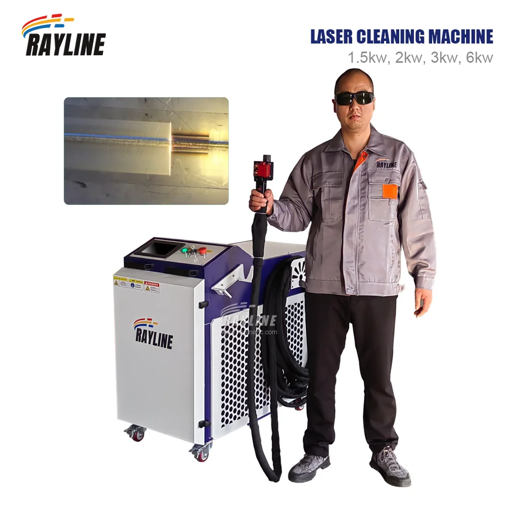 1500W 2000W 3000W Continuous CW Fiber Laser Cleaning and Texturing Machine For Rust Removal Cleaning Oil Paint Metal Cleaning