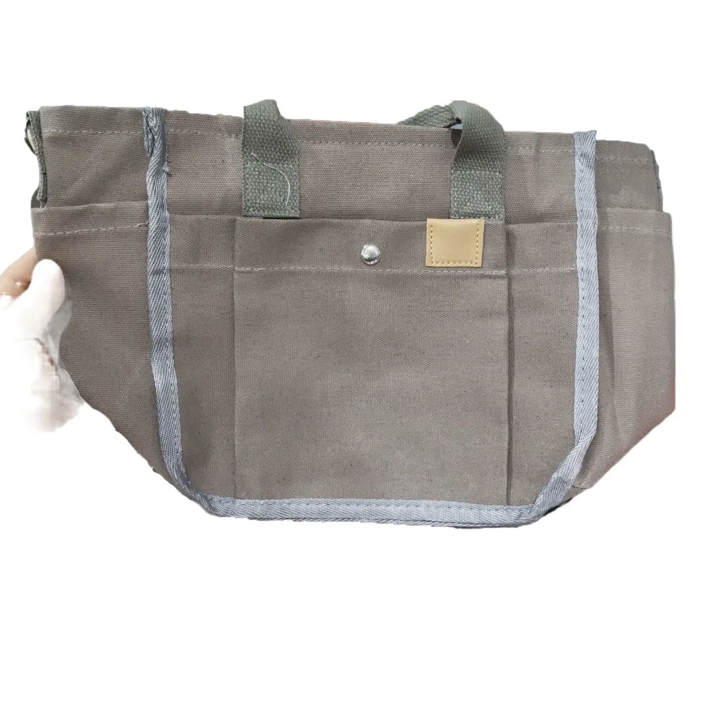 

Multi-pocket Japanese Style Crossbody Bag Handheld Large Capacity Canvas Shoulder Bag Mommy Bag Zipper Solid Color Tote Bag