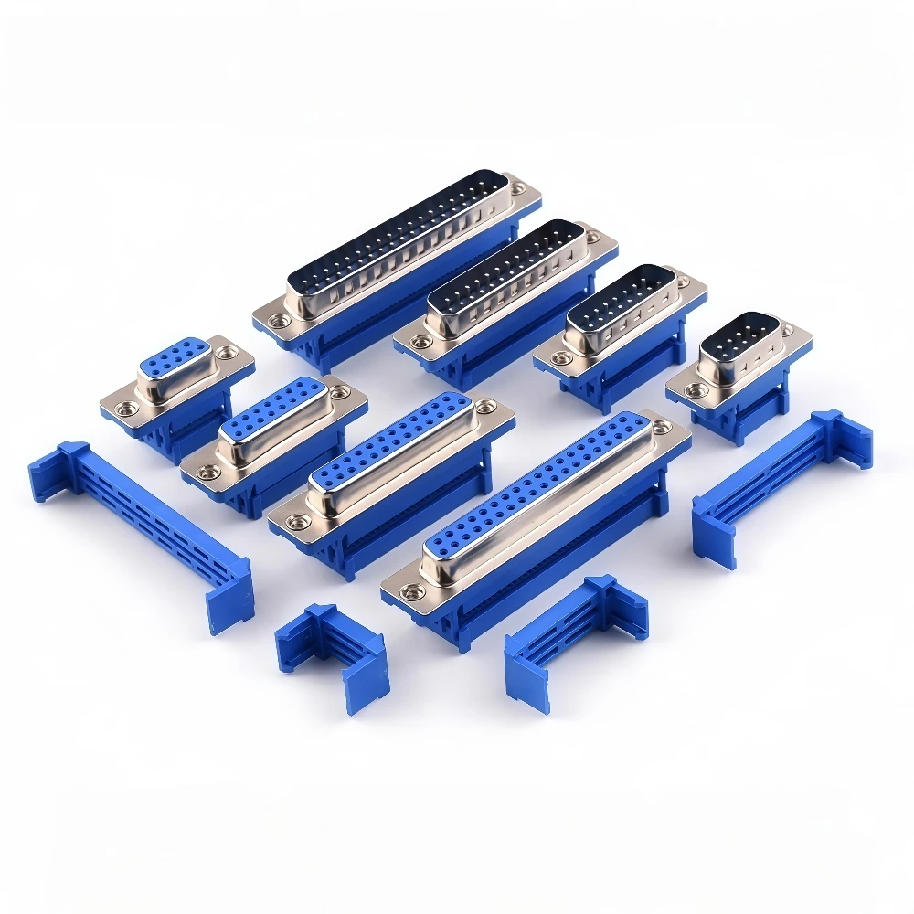 1Pcs DB9 DB15 DB25 DB37 DIDC9/DIDC15/DIDC25/DIDC37 Male Female Plug Serial Port Connector IDC Crimp Type D-Sub RS232 Adapter