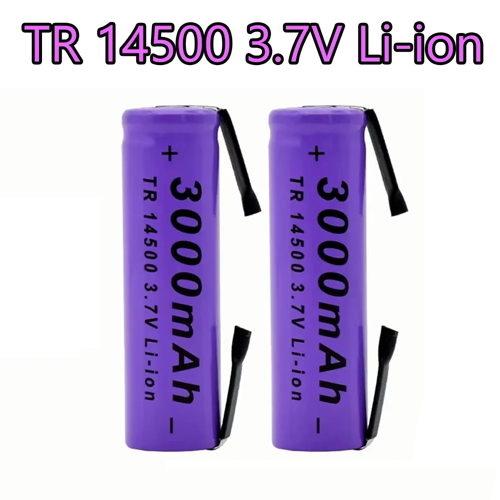 New 3.7V 3000mAh ICR 14500 LED Flashlight Rechargeable Lithium Battery Welding Nickel Sheet Battery 2-20pcs