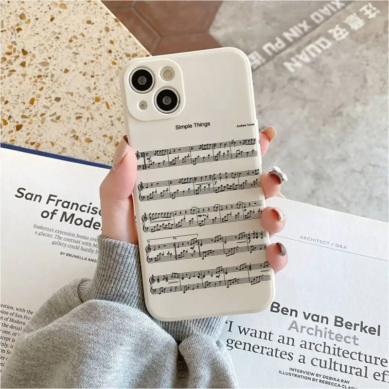 Piano Score Of Famous Songs Phone Case For Iphone 7 8 Plus X Xr Xs 11 12 13 Se2020 Mini Mobile Iphones 14 Pro Max Case