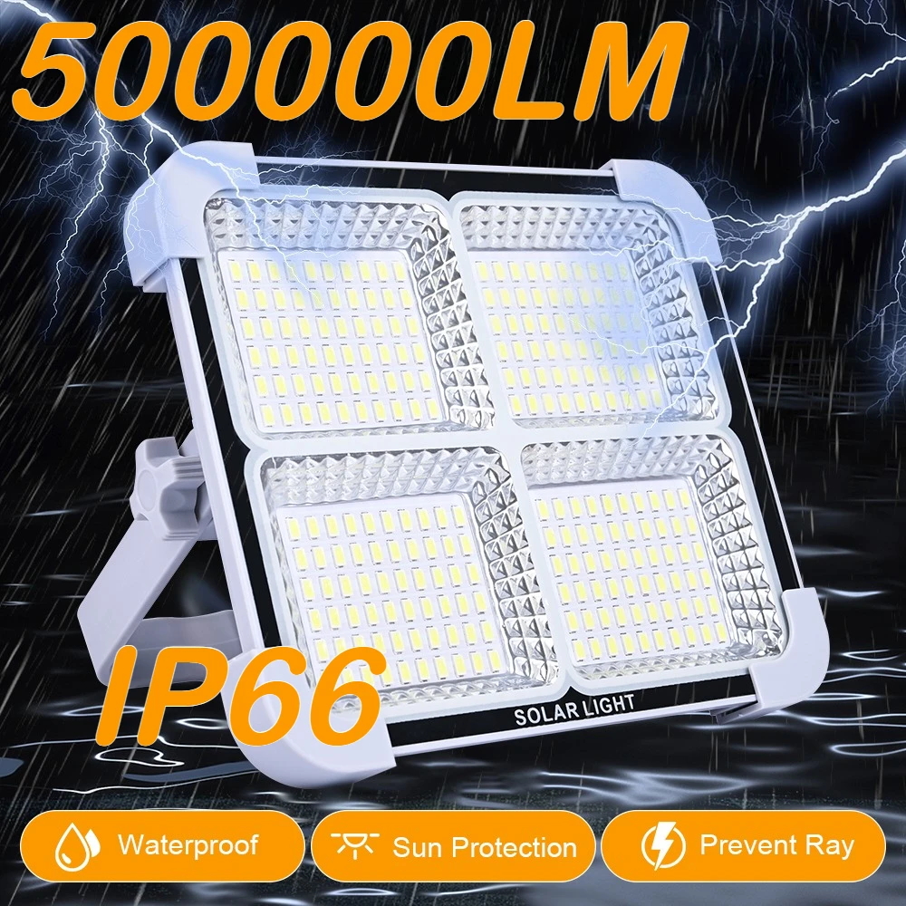 

Rechargeable 4800W 288LEDs Solar Floodlight Outdoor Portable LED Multifunctional Spotlight Ip66 Waterproof Emergency Light Solar