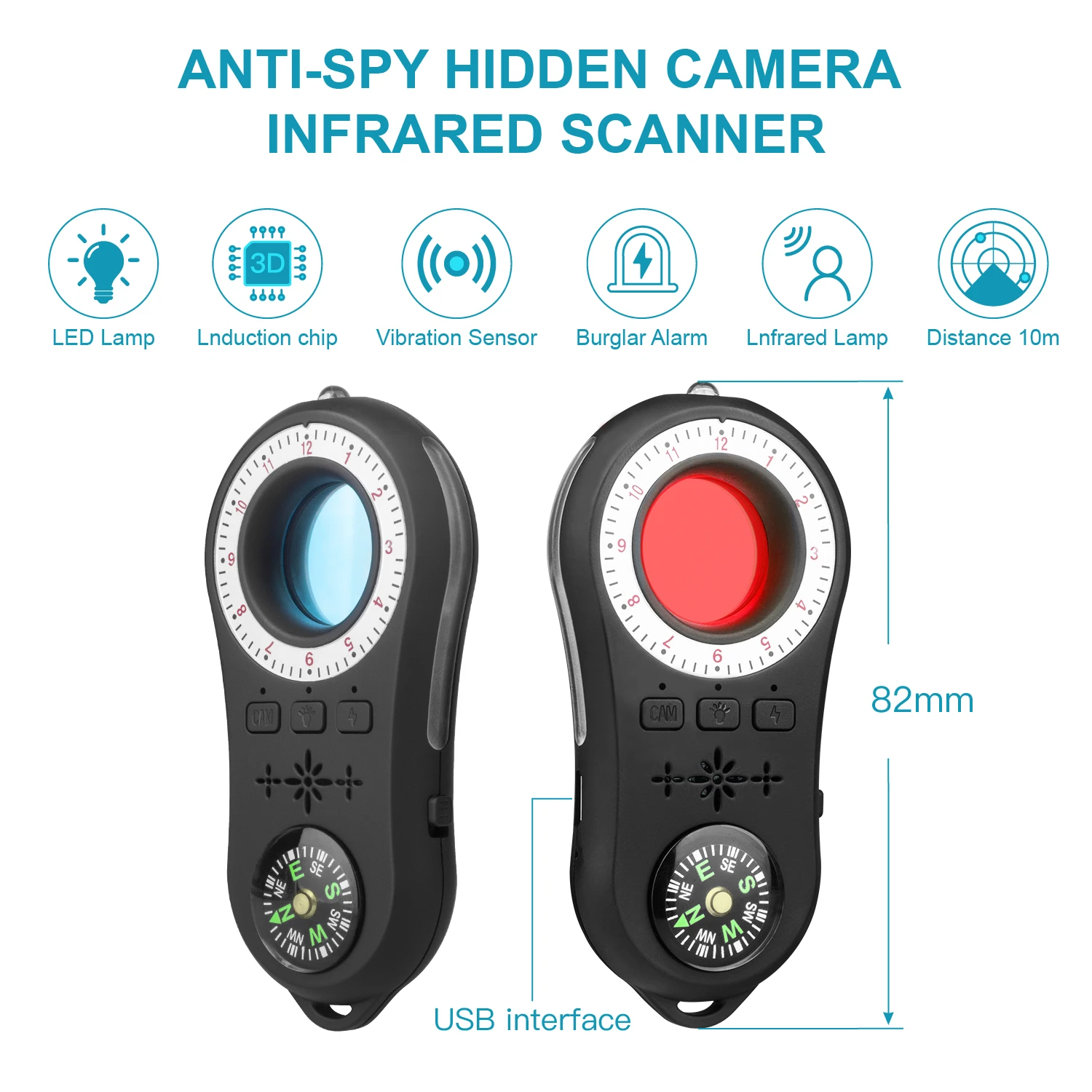 

S100 Wireless Infrared Detector Camera Hotel Anti-camera/Anti-eavesdropping/Anti-GPS Alarm Infrared Detector Detection Scanner