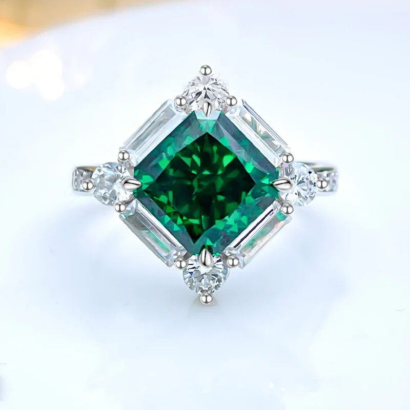 

Fashion Luxury Versatile 925 Sterling Silver Colored Wedding Ring Set with High Carbon Diamond Wedding Jewelry Wholesale