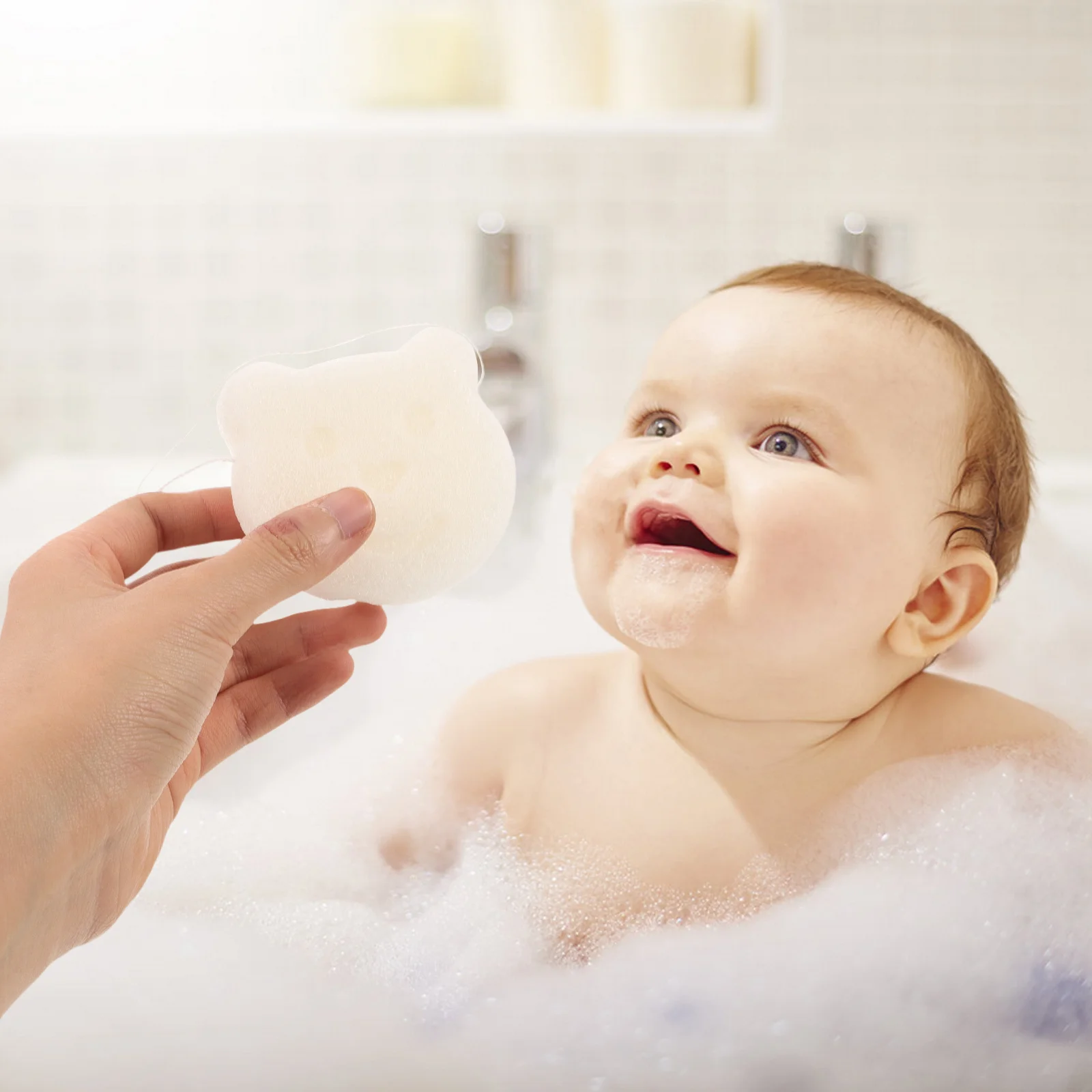 Morbida spugna da bagno per bambini Spugna in mussola Essenziale per il tempo del bagno delicato Accessorio per la cura della pelle del neonato Panni per il lavaggio