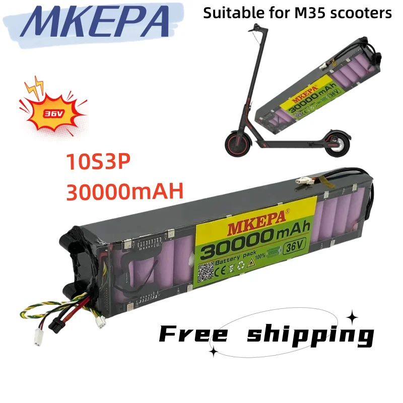 

Original 36V 30000mAh battery For M365 M356 Pro Special battery pack 36V Li-ion battery 30000mAh Riding 55km