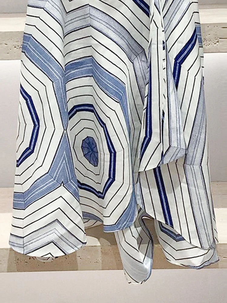 

High Waist Long Printed Asymmetrical Skirt Ele Women's Summer Design S Home South Oil High End Faion Commute Sle