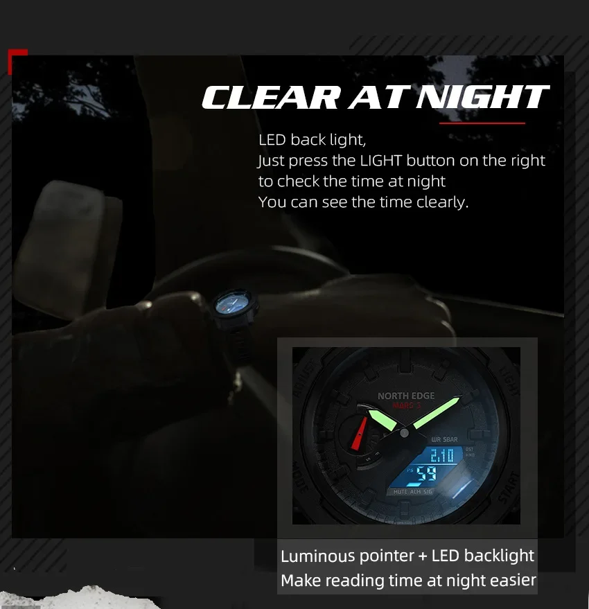 ساعة رياضية خارجية من ألياف الكربون مقاومة للماء وساعة رقمية للطلاب