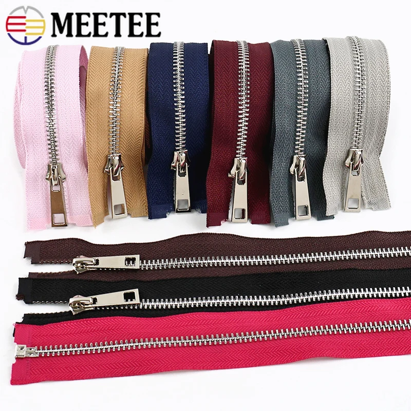 

10/30Pcs 5# Metal Zippers 40-80cm Open-End Zipper Clothes Replace Zips Luggage Closure Zip Repair Kits Bag Sewing Accessories