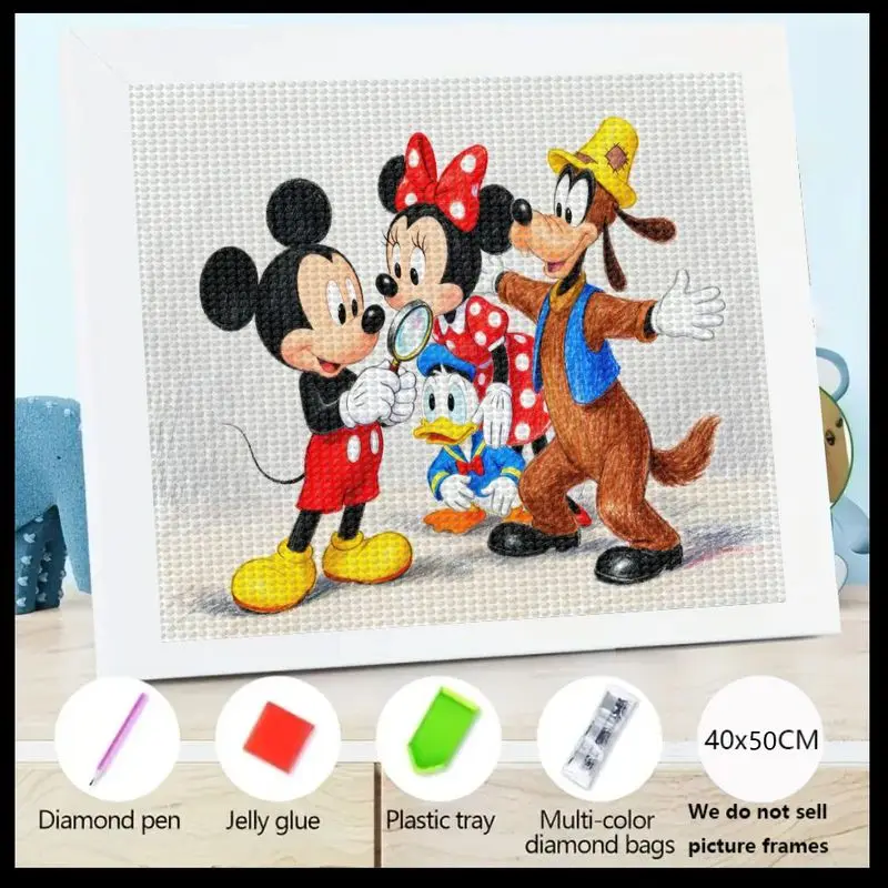 

1 шт. Disney Микки Маус Минни Дональд Дак Гуфи 5D DIY полный дрель комплект алмазной живописи, большой 40x50 см милые персонажи мультфильмов C