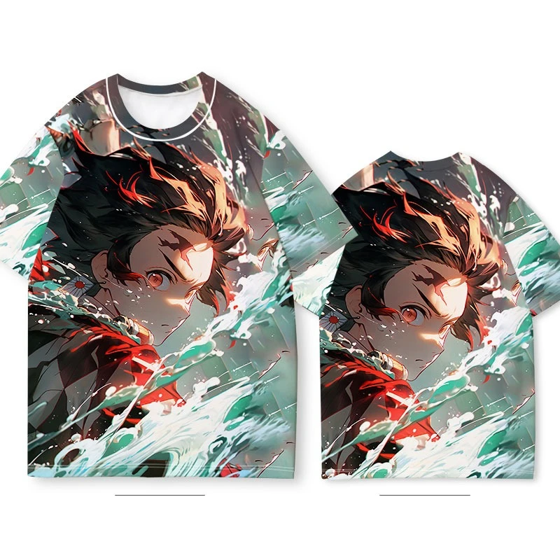 Chaud démon Slayer T-shirt été à manches courtes T-shirt hommes mode périphérie Anime 3D imprimé T-shirt ample T-shirt style décontracté