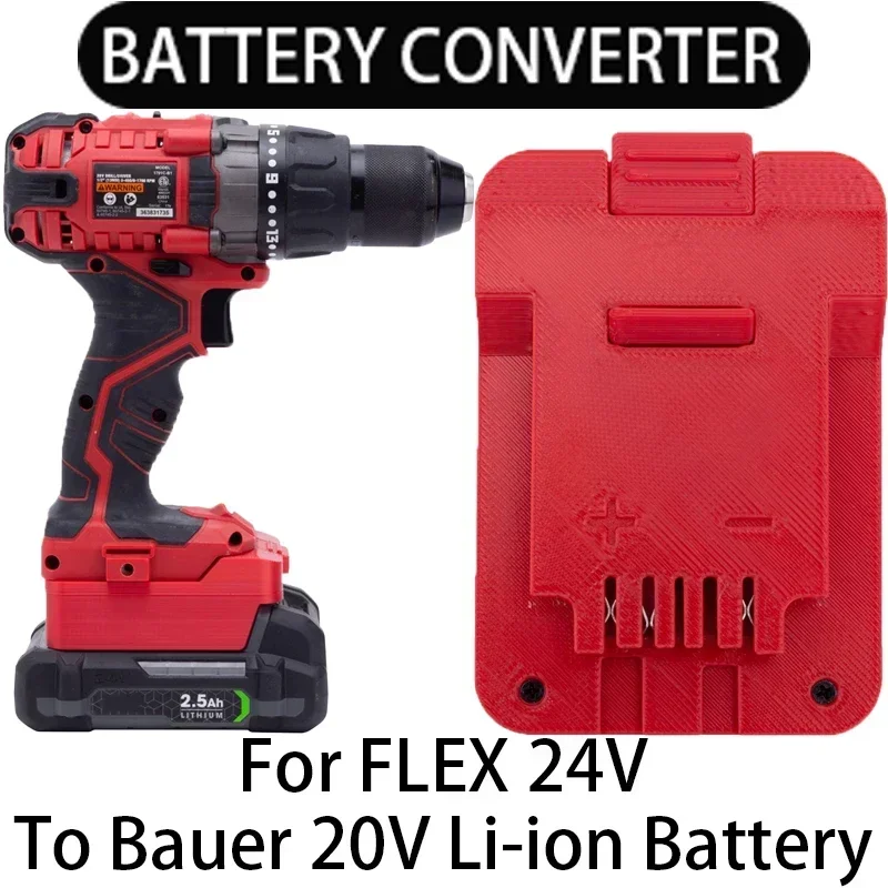 

The Adapter for FLEX 24V Lithium-ion Battery Is Converted To Bauer 20V Cordless Electric Drill Power Tool Accessories