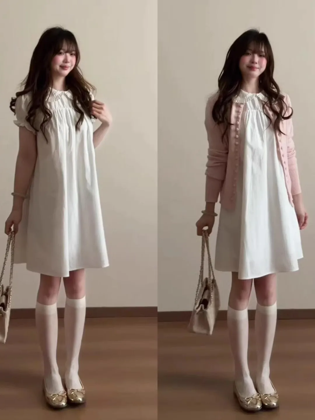 

plus Size White Short Sleeve Shirt Dress Women Summer New Style Cute Beautiful Slimming Top Korean Loose Fit Bubble Sleeve