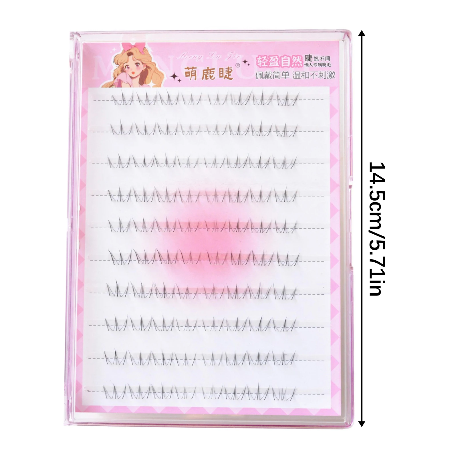 Natural Curl Lower False Eyelashes Transparent Band Cat Style Bottom Lashes Extension Mixed 5-6mm Comic Under Eye Lashes