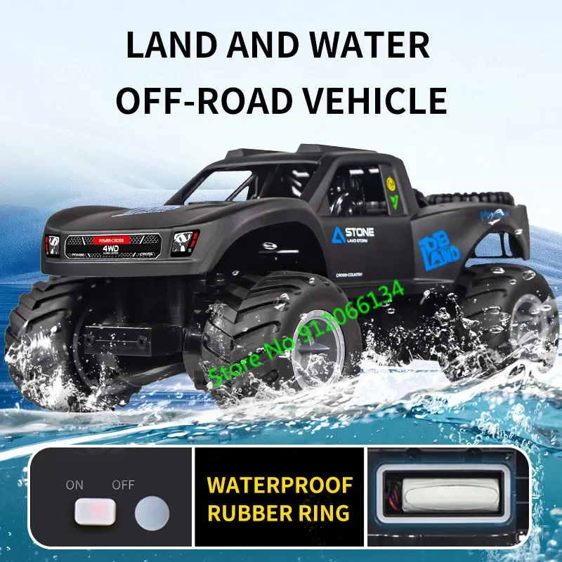 1:16 Land Water Off Road Vehicle 4WD RC Car 2.4G 2In1 Dual Side Driving Amphibious 360° Rotation Electric Remote Control Truck