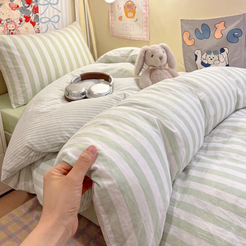 1pc Quilt Cover Single Size Stripe Printed housse de couette Full Size Queen Size Duvet Cover cobre leito casal(no pillowcase)