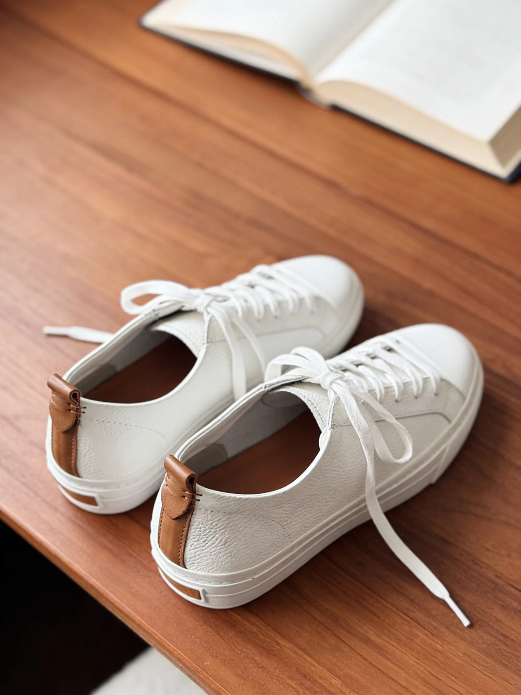 Women\'s Luxury Brand Genuine Leather White Sneakers Minimalist Lace-Up Casual Comfortable Daily Fashion Ladies Flat Shoes