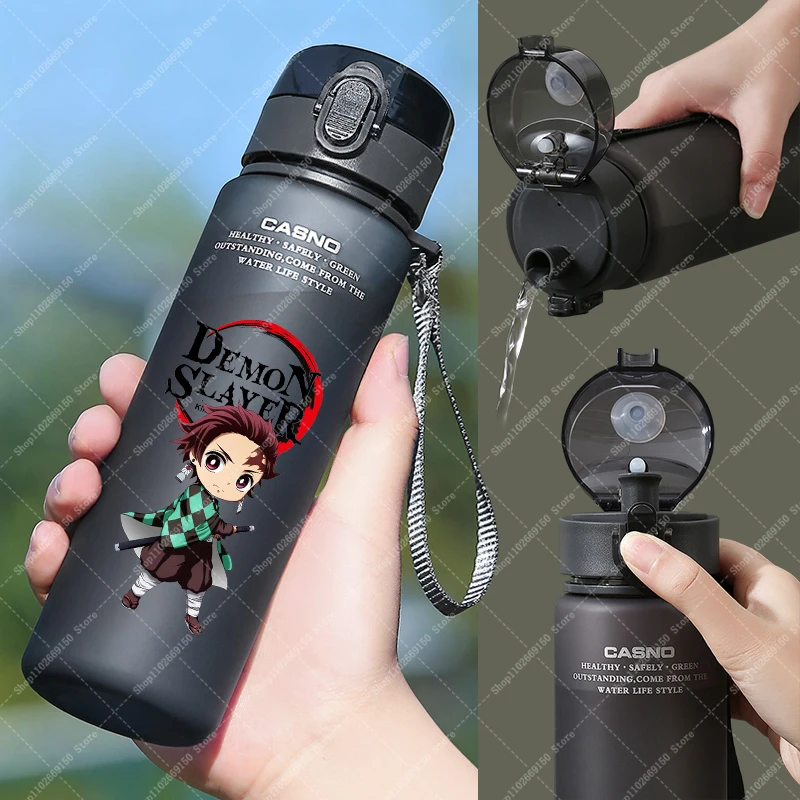 

Demon Slayer Kimetsu No Yaiba детская спортивная бутылка для воды детская портативная пластиковая чашка для холодных напитков для мальчиков и девочек милые фруктовые чашки с героями мультфильмов