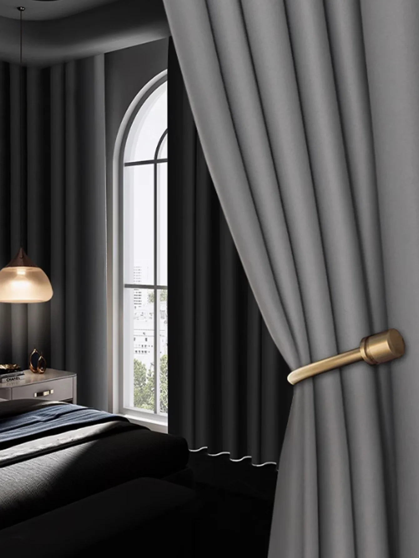 

Blackout Curtains, Full Blackout, Bedroom, Heat Insulation, Sunscreen, New Hook-type Nordic Simple Living Room Sunshade Cloth