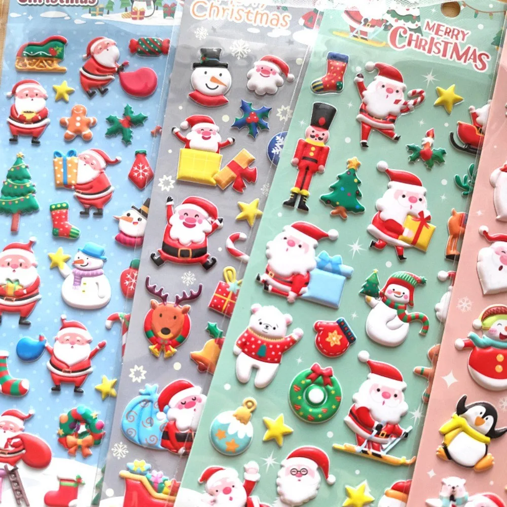 Merry Christmas Adorable Cartoon Santa Claus 3D EVA Soft Foam Stickers - DIY Decor for Journals Phone Cases (Anime Worlds Store)