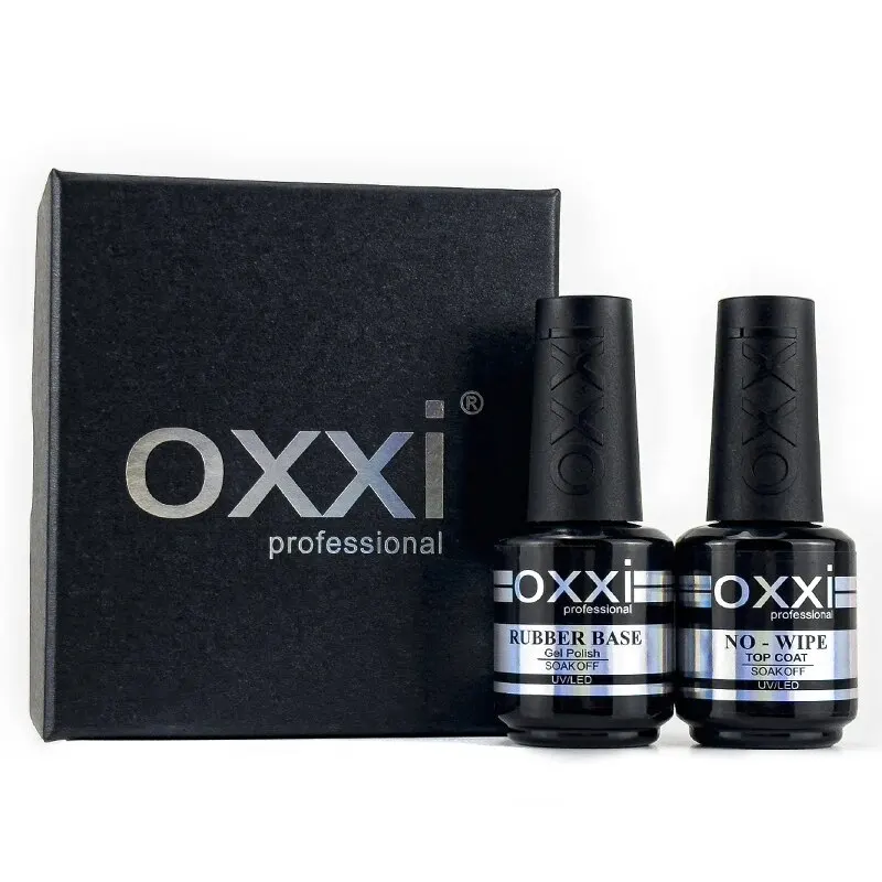 Oxxi Professional Gummi Basis lack UV-Gel 15ml kein Wischen glänzende Dec klack 2 stücke Set Gel politur semi-permanente Nagellack Basis Gellac