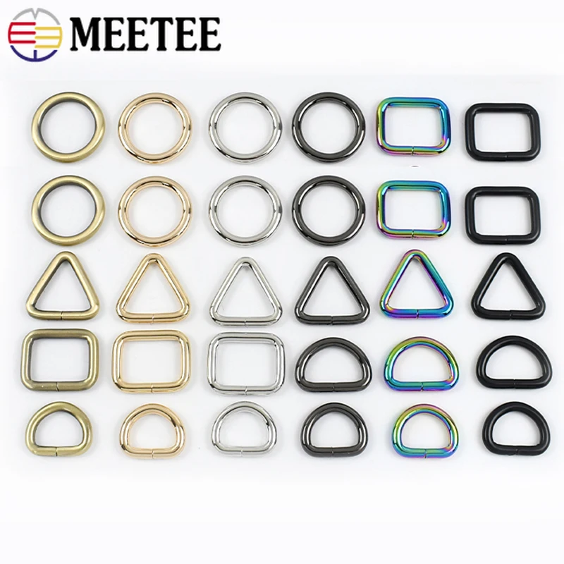 

10P 20-38mm Metal Buckle for Bag Strap O D Ring Clasp Keychain Hook Replacement Carabiner Clips Webbing Belt Loop Craft Hardware