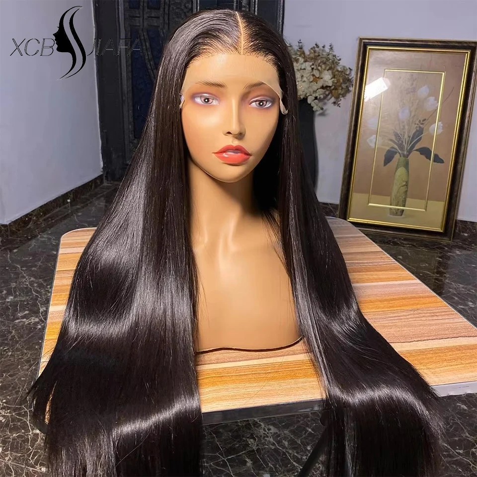 SDD 200% Density 13x4 Lace Front Human Hair Wigs Double Drawn Straight Human Hair Wigs for Women Natural Black Wigs Human Hair