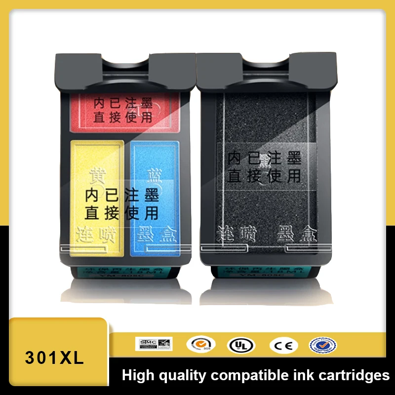 

Vilaxh 301 Compatible Ink Cartridge For HP301 HP 301 XL DeskJet Envy Officejet 2510 2540 3050 1000 1050 1510 2050 Printer 301XL